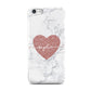 Marble Rose Gold Glitter Heart Personalised Name Apple iPhone 5c Case