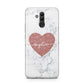 Marble Rose Gold Glitter Heart Personalised Name Huawei Mate 20 Lite