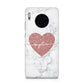 Marble Rose Gold Glitter Heart Personalised Name Huawei Mate 30