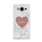 Marble Rose Gold Glitter Heart Personalised Name Samsung Galaxy A3 Case