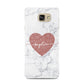Marble Rose Gold Glitter Heart Personalised Name Samsung Galaxy A7 2016 Case on gold phone