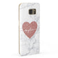 Marble Rose Gold Glitter Heart Personalised Name Samsung Galaxy Case Fourty Five Degrees