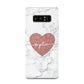 Marble Rose Gold Glitter Heart Personalised Name Samsung Galaxy Note 8 Case