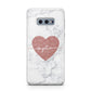 Marble Rose Gold Glitter Heart Personalised Name Samsung Galaxy S10E Case