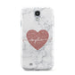 Marble Rose Gold Glitter Heart Personalised Name Samsung Galaxy S4 Case