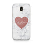 Marble Rose Gold Glitter Heart Personalised Name Samsung J5 2017 Case