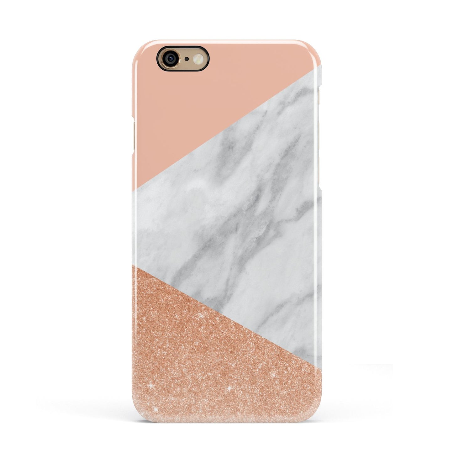 Marble Rose Gold Pink Apple iPhone 6 3D Snap Case