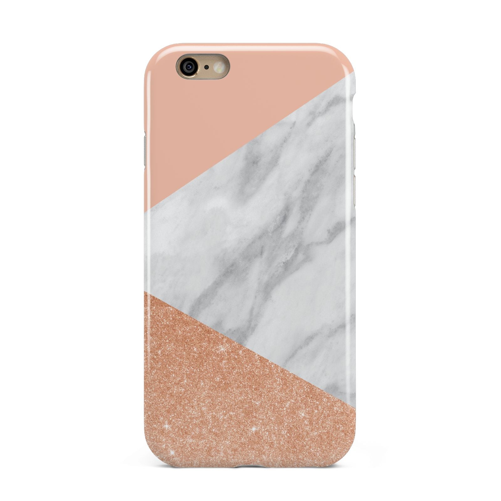 Marble Rose Gold Pink Apple iPhone 6 3D Tough Case
