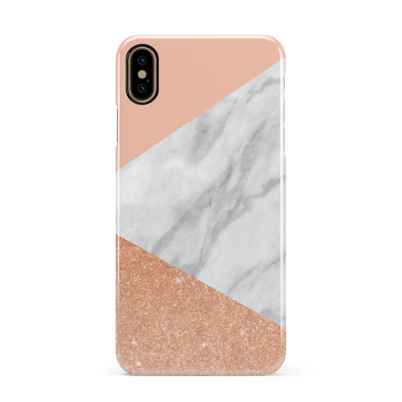 Marble Rose Gold Pink Apple iPhone Xs Max 3D Snap Case