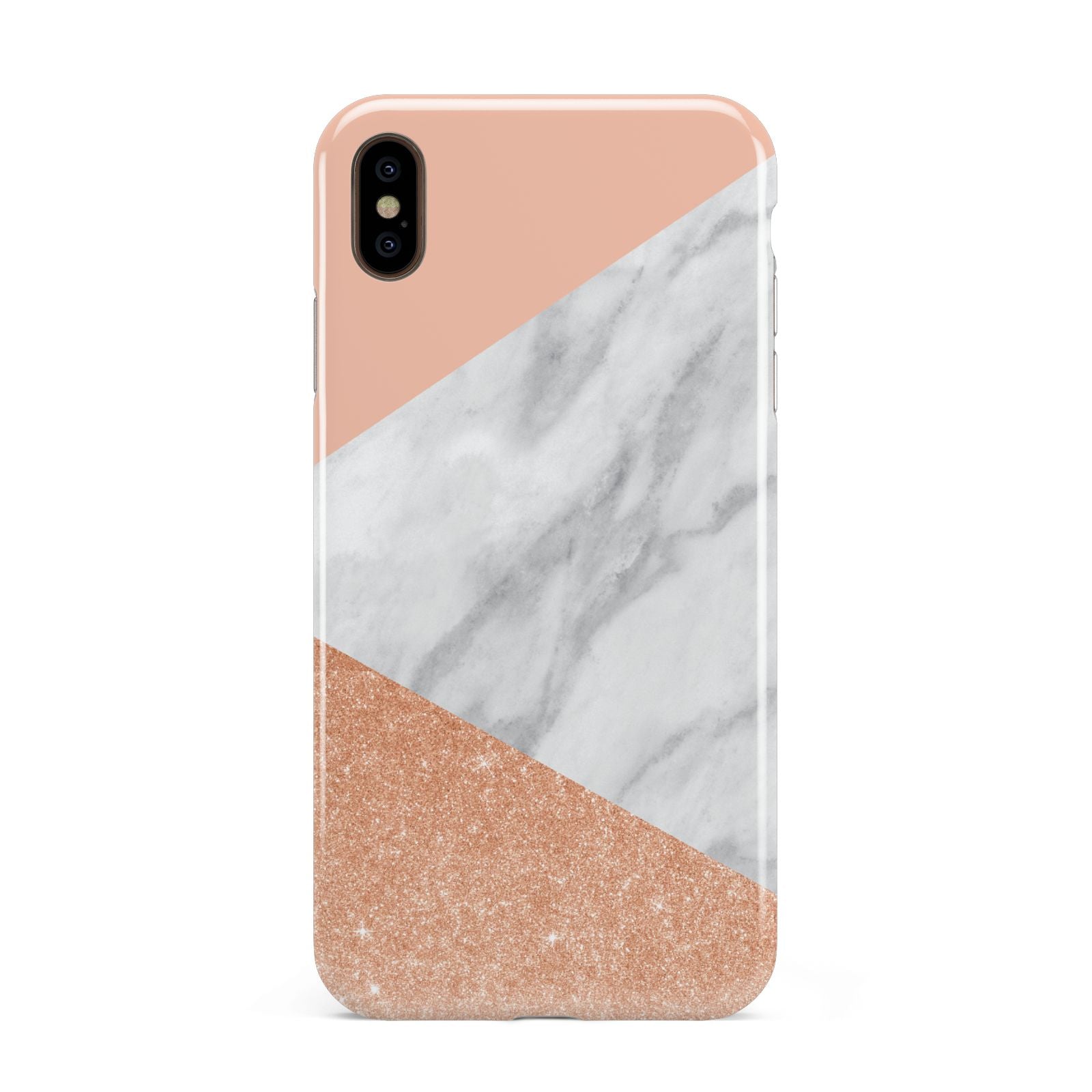 Marble Rose Gold Pink Apple iPhone Xs Max 3D Tough Case