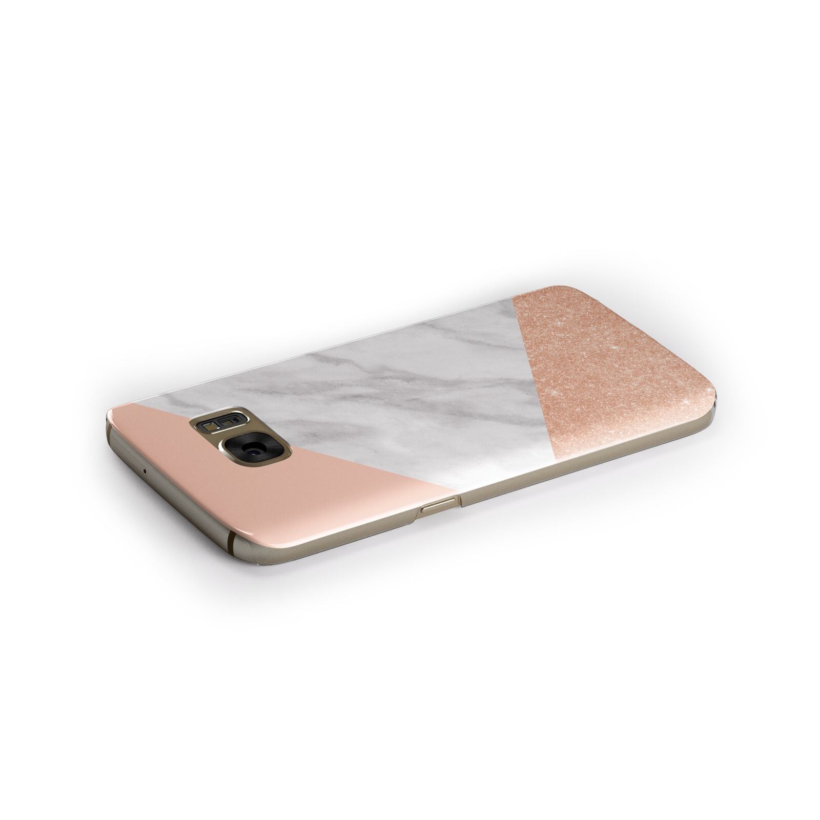 Marble Rose Gold Pink Samsung Galaxy Case Side Close Up