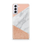Marble Rose Gold Pink Samsung S21 Plus Phone Case