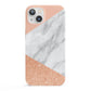 Marble Rose Gold Pink iPhone 13 Full Wrap 3D Snap Case