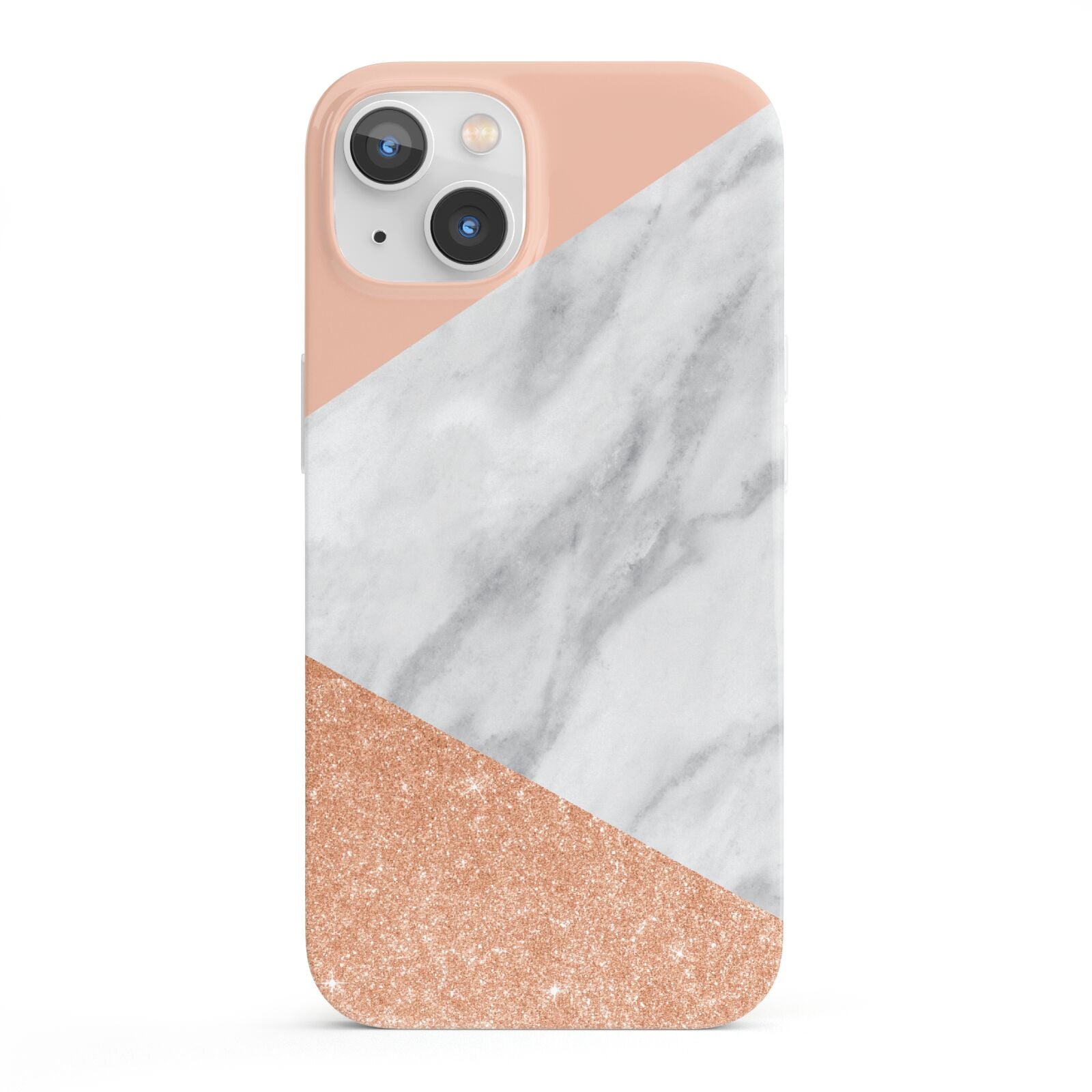 Marble Rose Gold Pink iPhone 13 Full Wrap 3D Snap Case