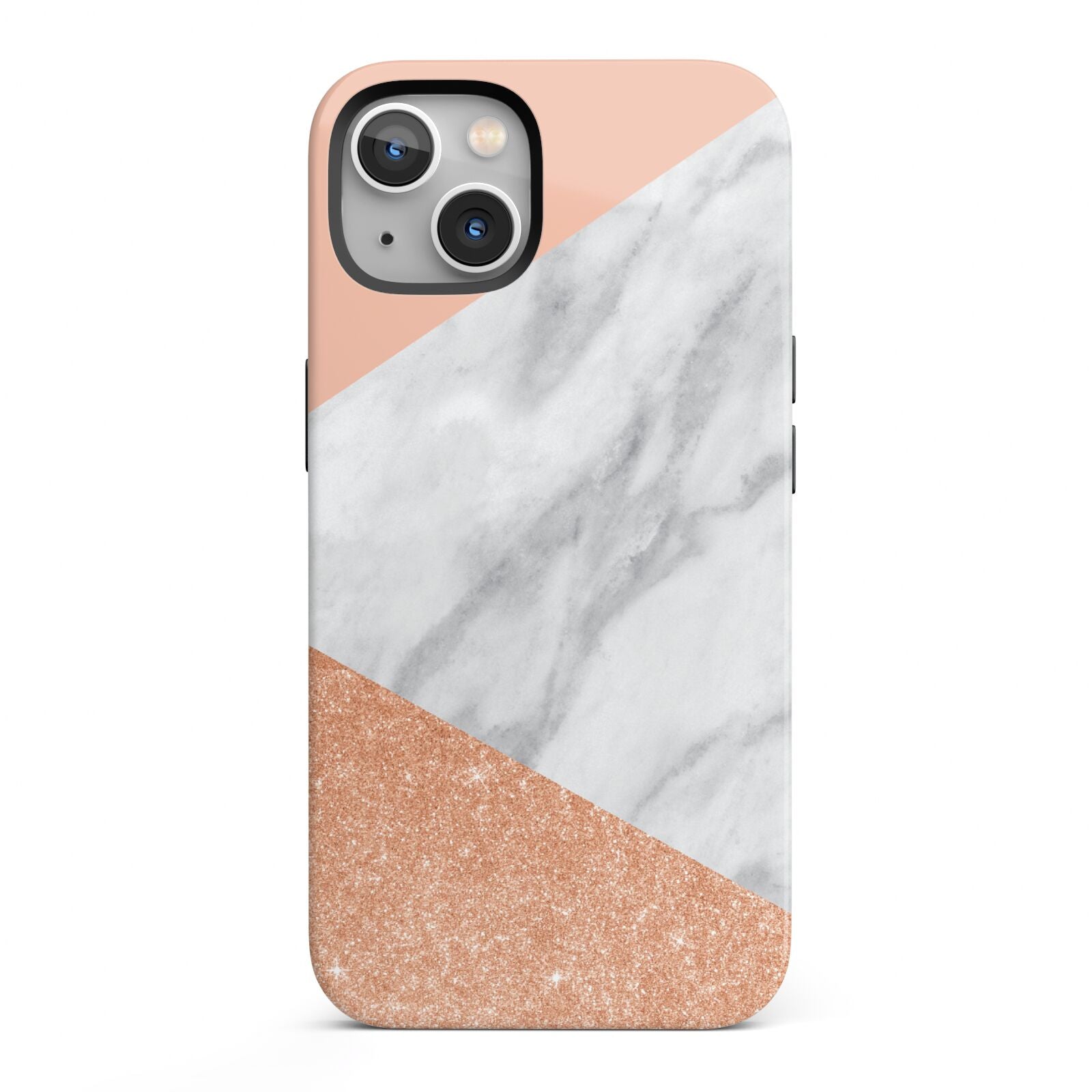 Marble Rose Gold Pink iPhone 13 Full Wrap 3D Tough Case