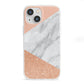 Marble Rose Gold Pink iPhone 13 Mini Clear Bumper Case