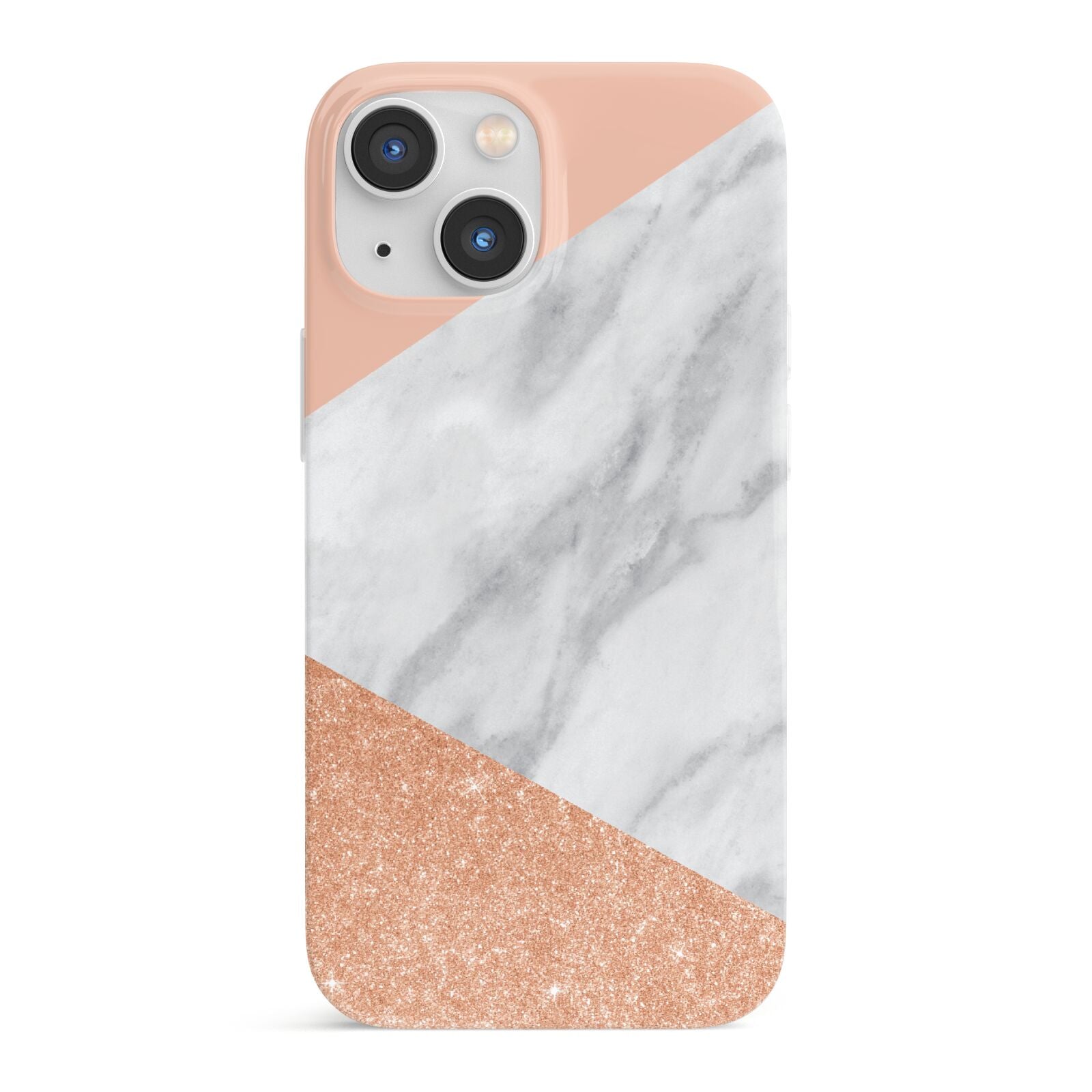 Marble Rose Gold Pink iPhone 13 Mini Full Wrap 3D Snap Case