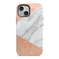 Marble Rose Gold Pink iPhone 13 Mini Full Wrap 3D Tough Case