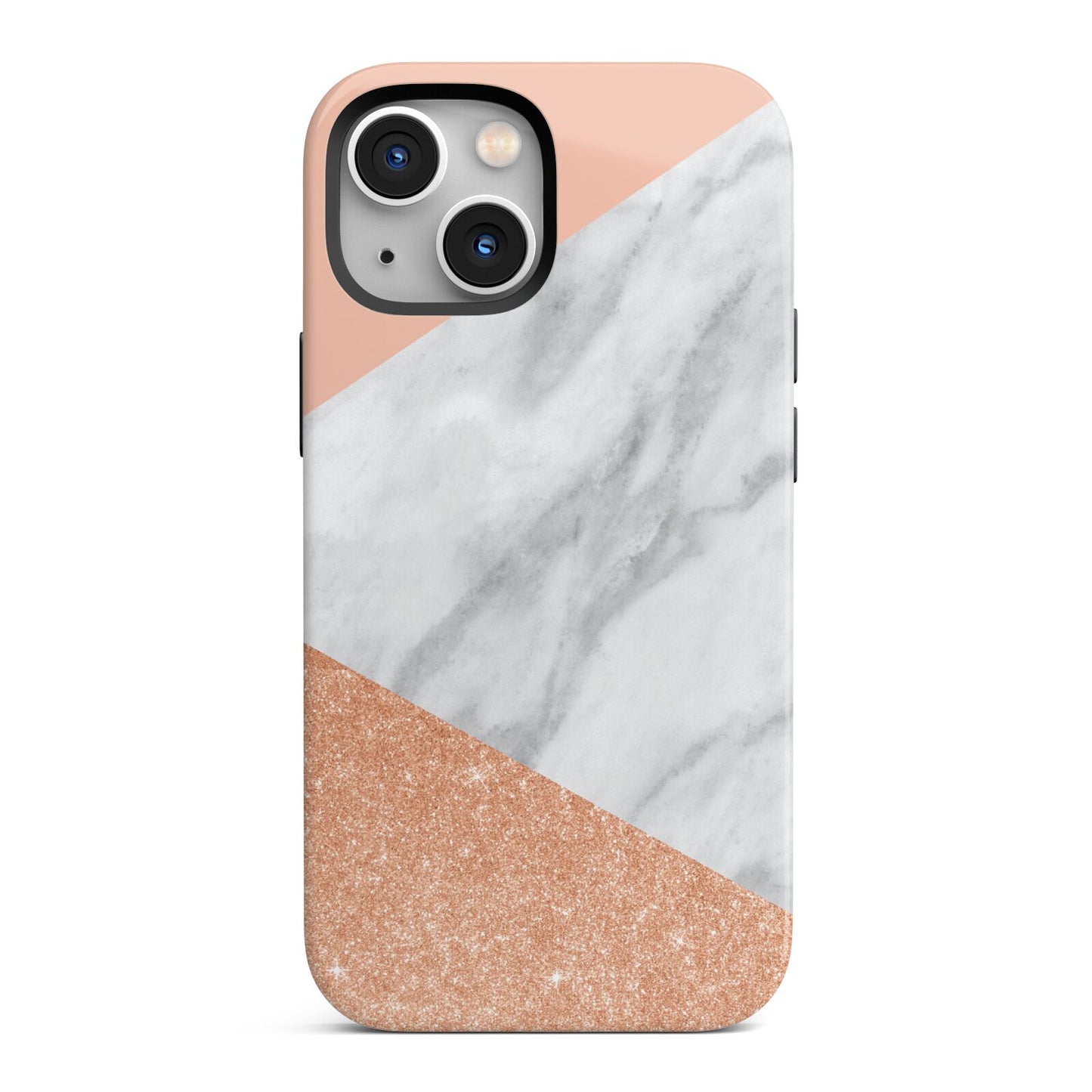 Marble Rose Gold Pink iPhone 13 Mini Full Wrap 3D Tough Case
