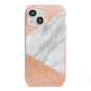 Marble Rose Gold Pink iPhone 13 Mini TPU Impact Case with Pink Edges