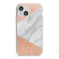 Marble Rose Gold Pink iPhone 13 Mini TPU Impact Case with White Edges