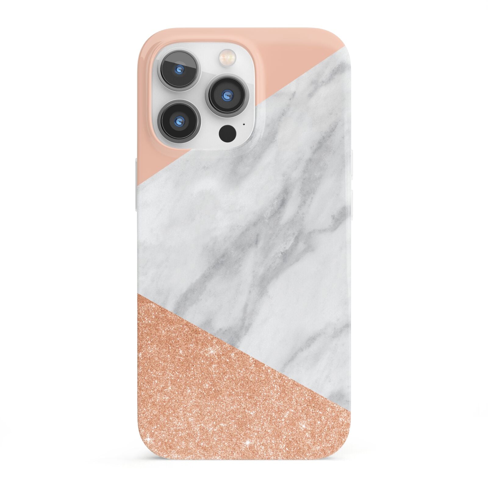 Marble Rose Gold Pink iPhone 13 Pro Full Wrap 3D Snap Case