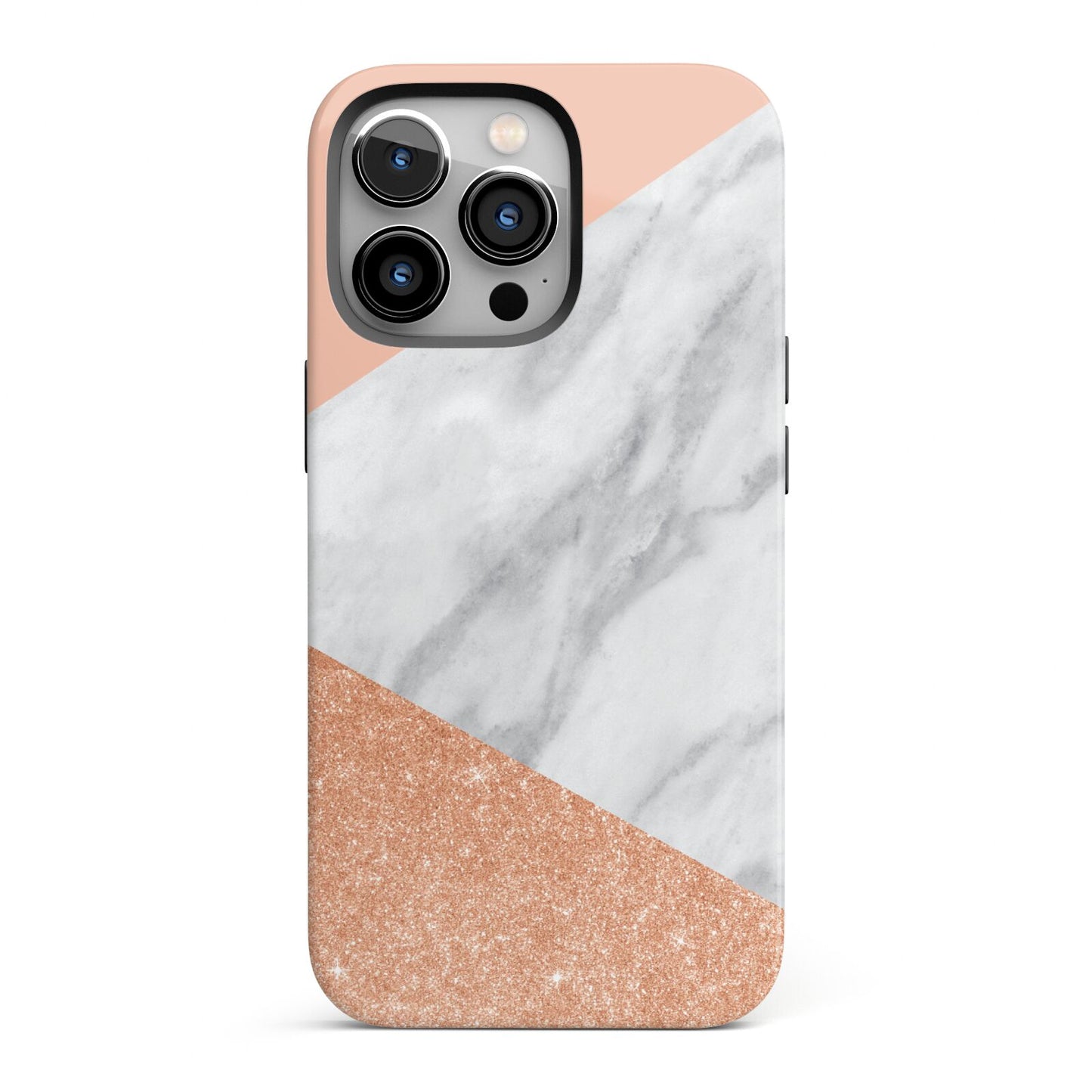 Marble Rose Gold Pink iPhone 13 Pro Full Wrap 3D Tough Case