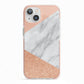Marble Rose Gold Pink iPhone 13 TPU Impact Case with Pink Edges