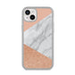 Marble Rose Gold Pink iPhone 14 Plus Clear Tough Case Starlight