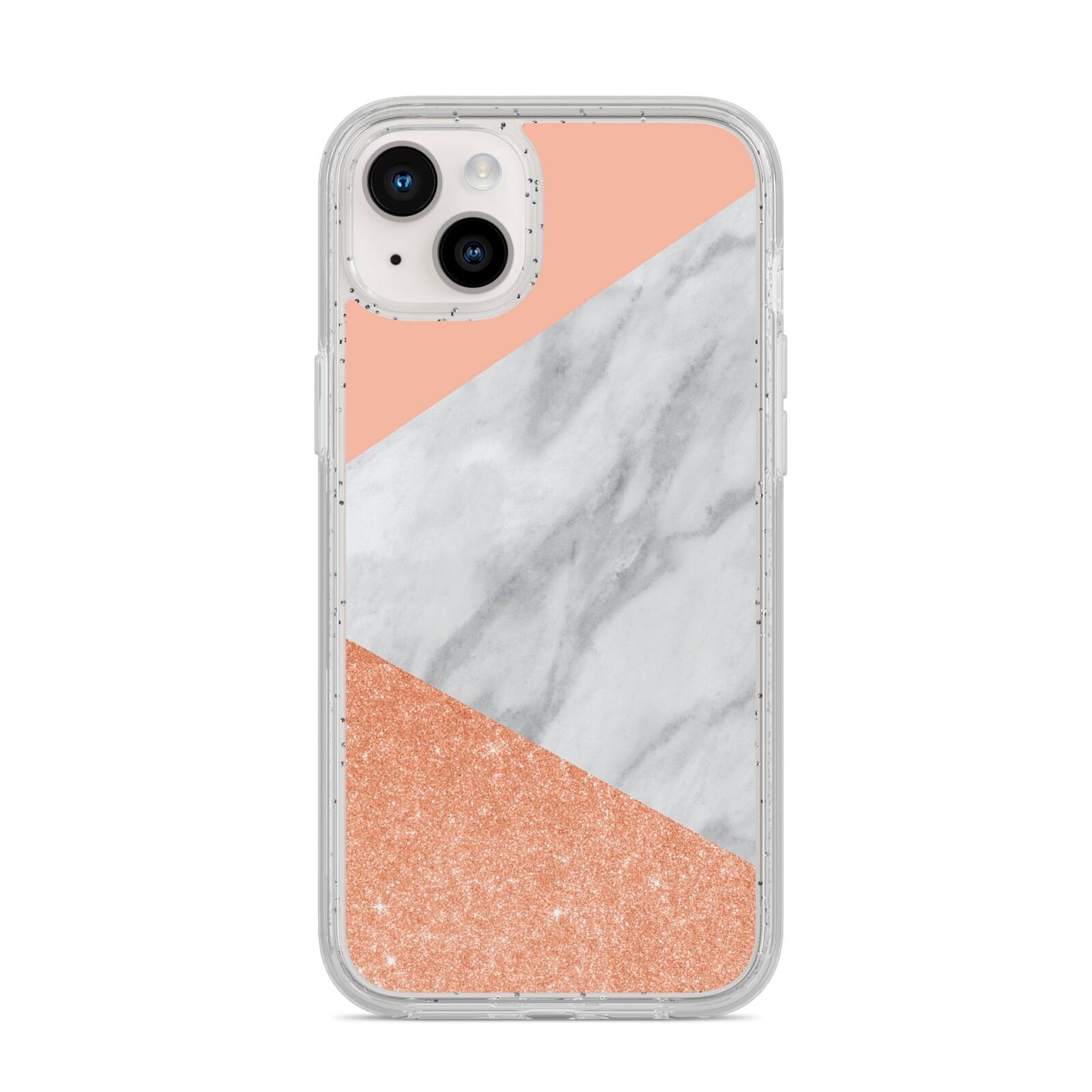 Marble Rose Gold Pink iPhone 14 Plus Glitter Tough Case Starlight