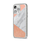 Marble Rose Gold Pink iPhone 14 Pro Max Glitter Tough Case Silver Angled Image