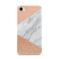 Marble Rose Gold Pink iPhone 8 3D Tough Case on Gold Phone