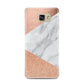 Marble Rose Gold Samsung Galaxy A7 2016 Case on gold phone