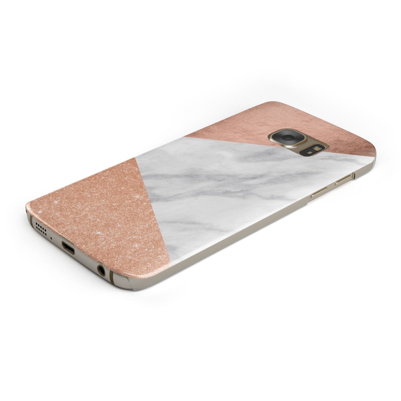 Marble Rose Gold Samsung Galaxy Case Bottom Cutout