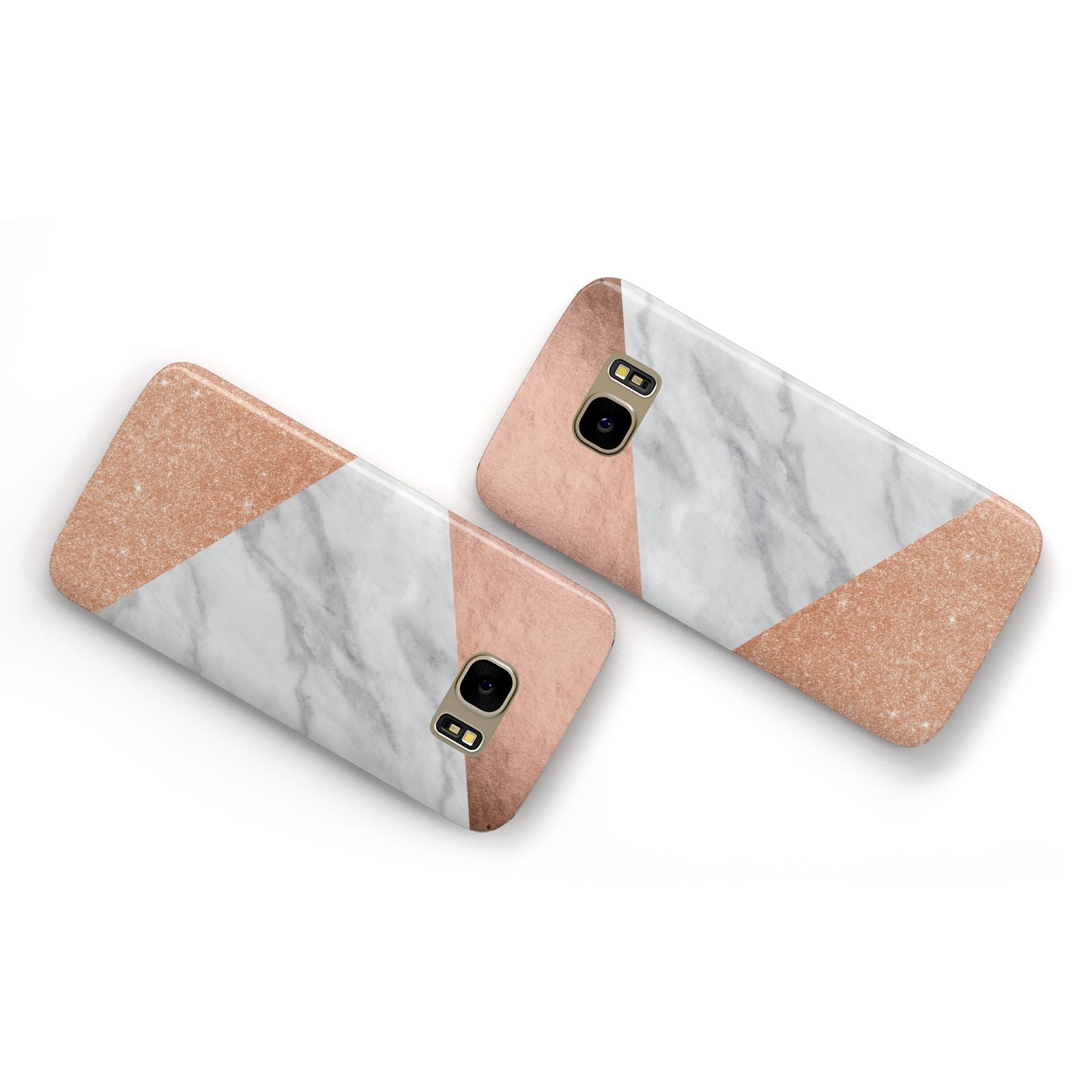 Marble Rose Gold Samsung Galaxy Case Flat Overview
