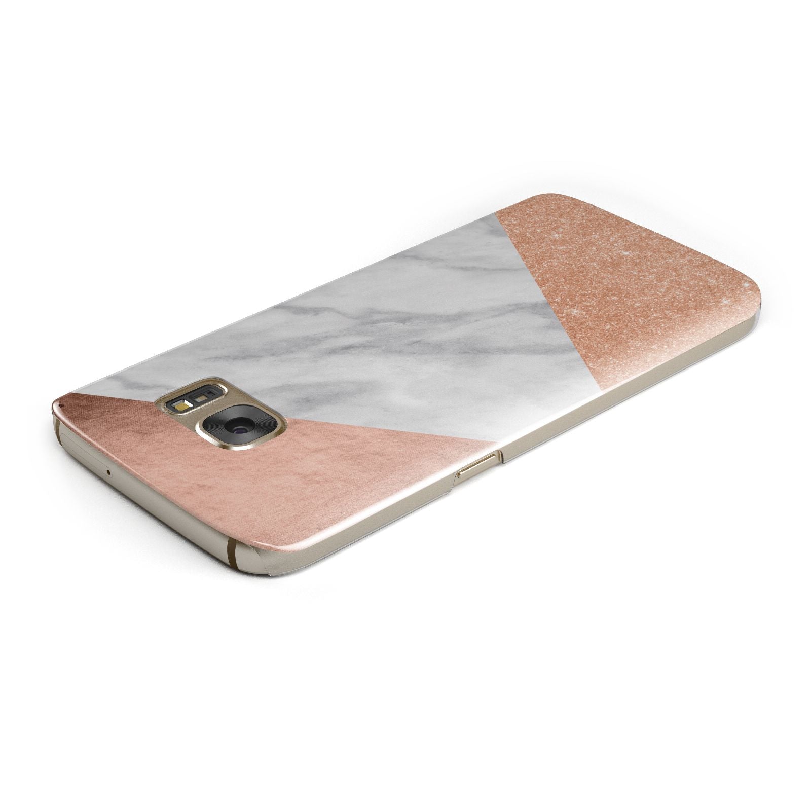Marble Rose Gold Samsung Galaxy Case Top Cutout