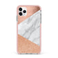 Marble Rose Gold iPhone 11 Pro Max Impact Pink Edge Case