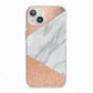 Marble Rose Gold iPhone 13 TPU Impact Case with White Edges