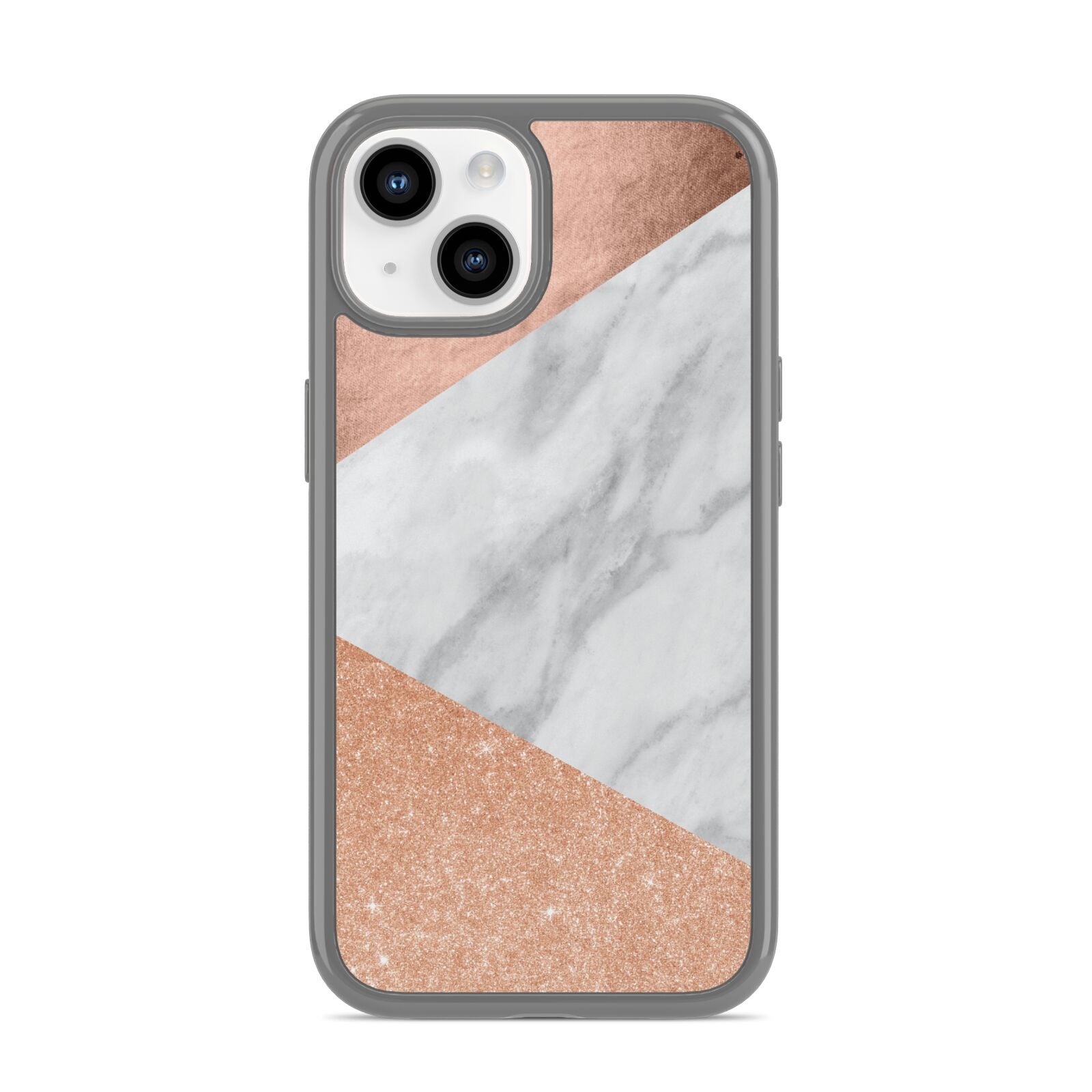 Marble Rose Gold iPhone 14 Clear Tough Case Starlight