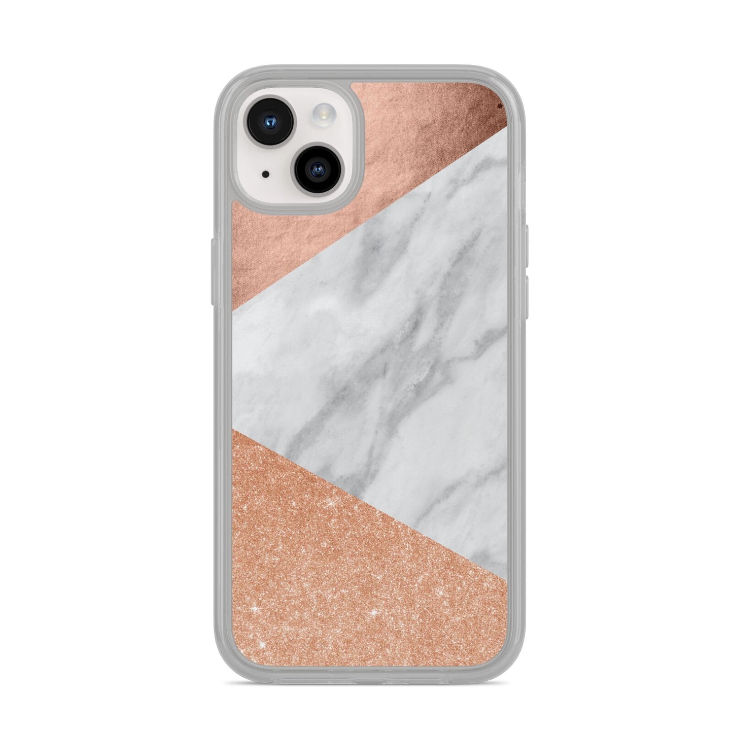 Marble Rose Gold iPhone 14 Plus Clear Tough Case Starlight