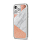 Marble Rose Gold iPhone 14 Pro Max Glitter Tough Case Silver Angled Image