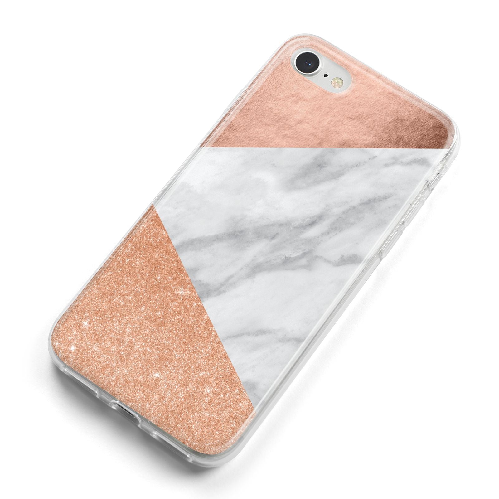 Marble Rose Gold iPhone 8 Bumper Case on Silver iPhone Alternative Image