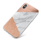 Marble Rose Gold iPhone X Bumper Case on Silver iPhone