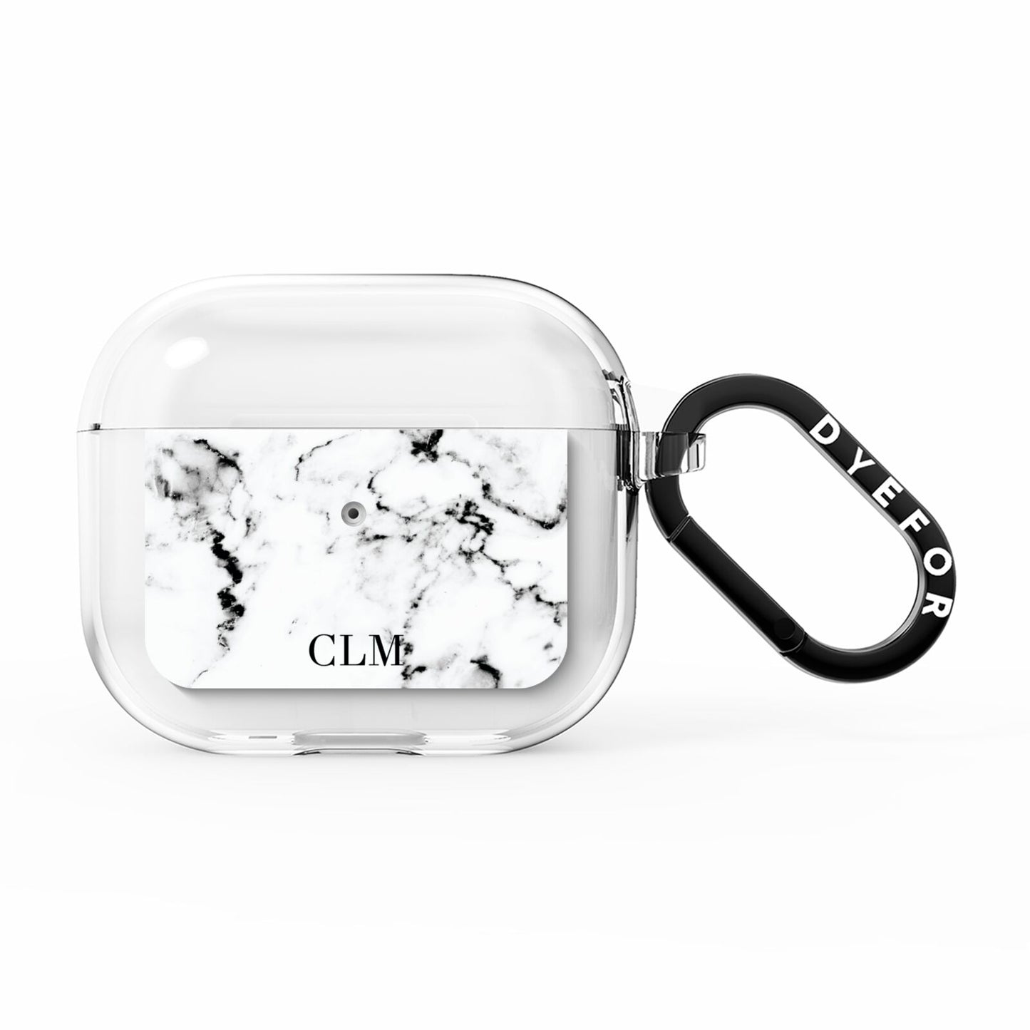 Marble Small Initials Personalised AirPods Clear Case 3rd Gen