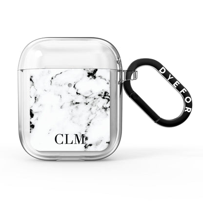 Marble Small Initials Personalised AirPods Clear Case