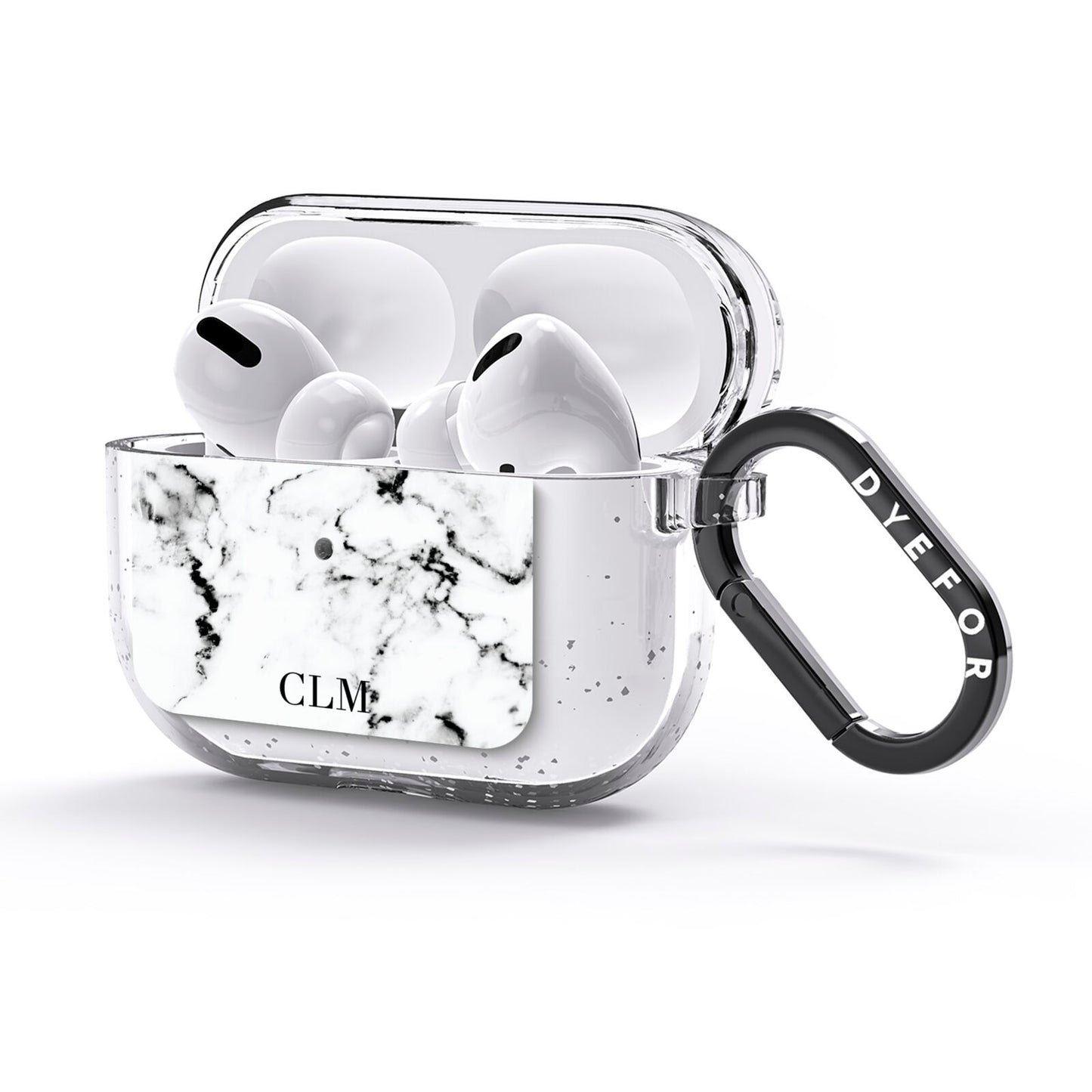 Marble Small Initials Personalised AirPods Glitter Case 3rd Gen Side Image
