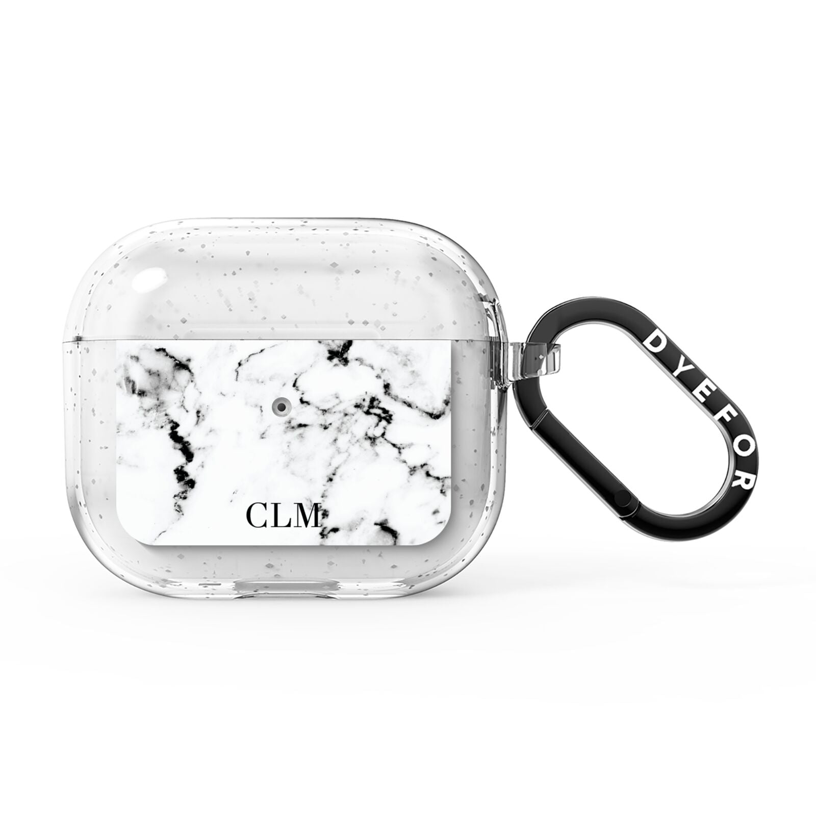 Marble Small Initials Personalised AirPods Glitter Case 3rd Gen