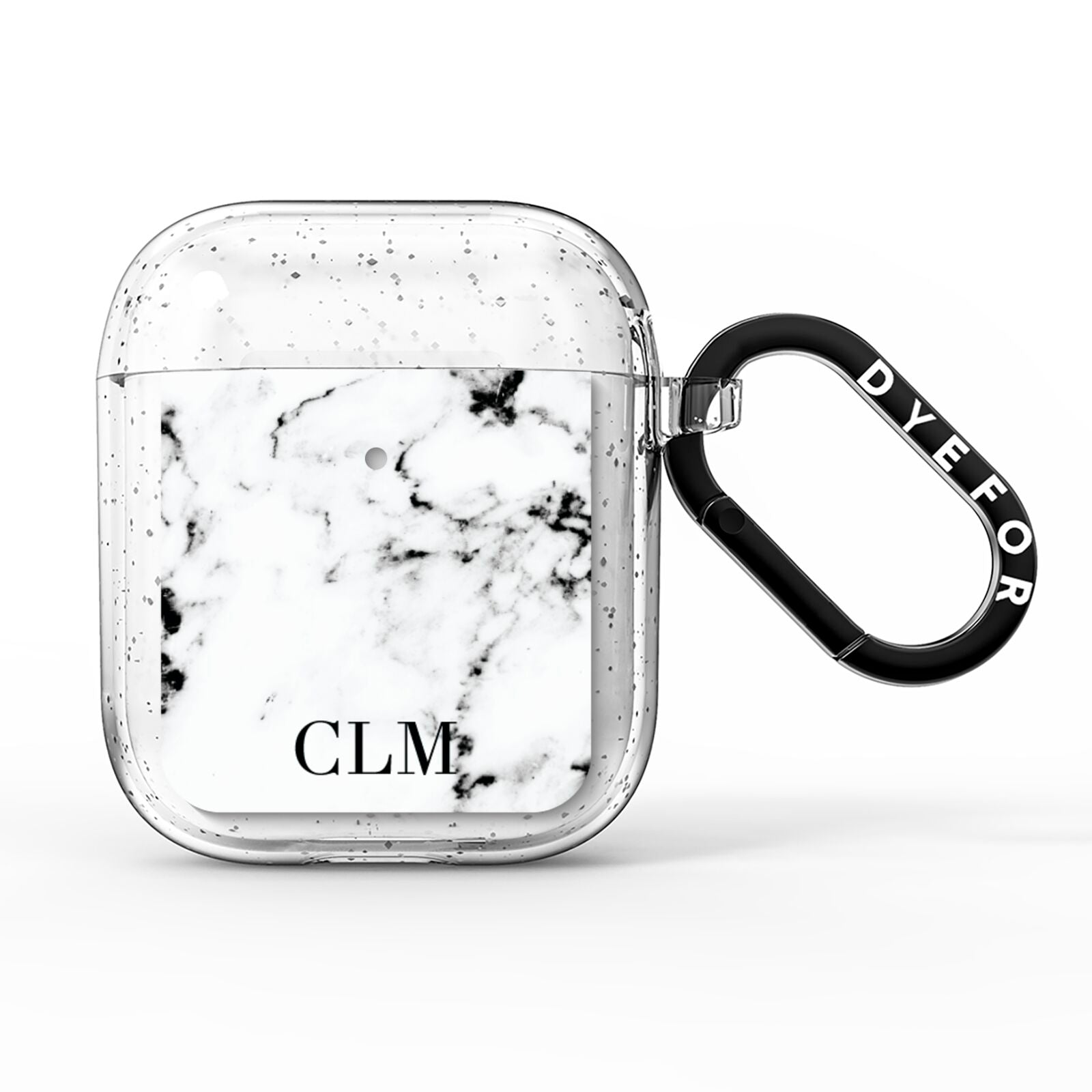 Marble Small Initials Personalised AirPods Glitter Case