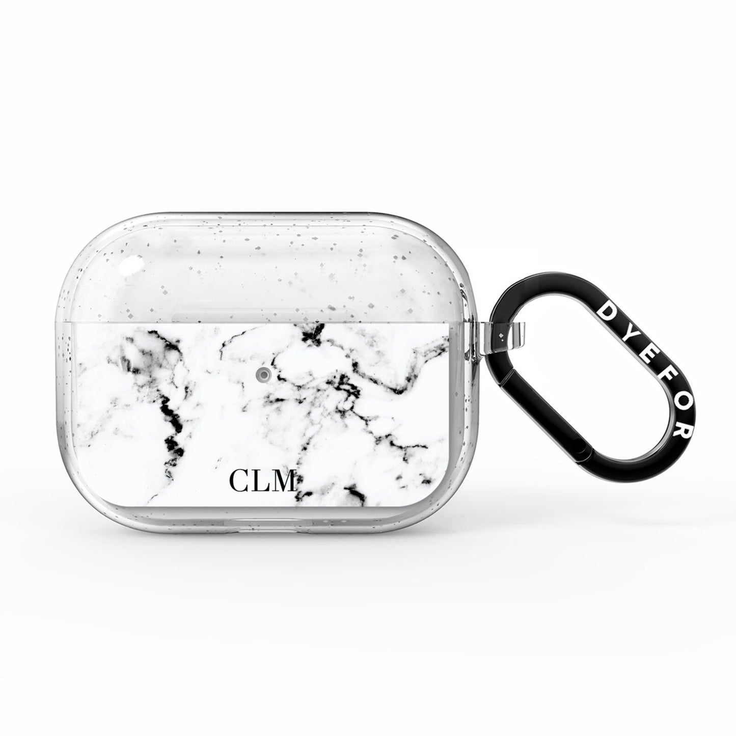 Marble Small Initials Personalised AirPods Pro Glitter Case