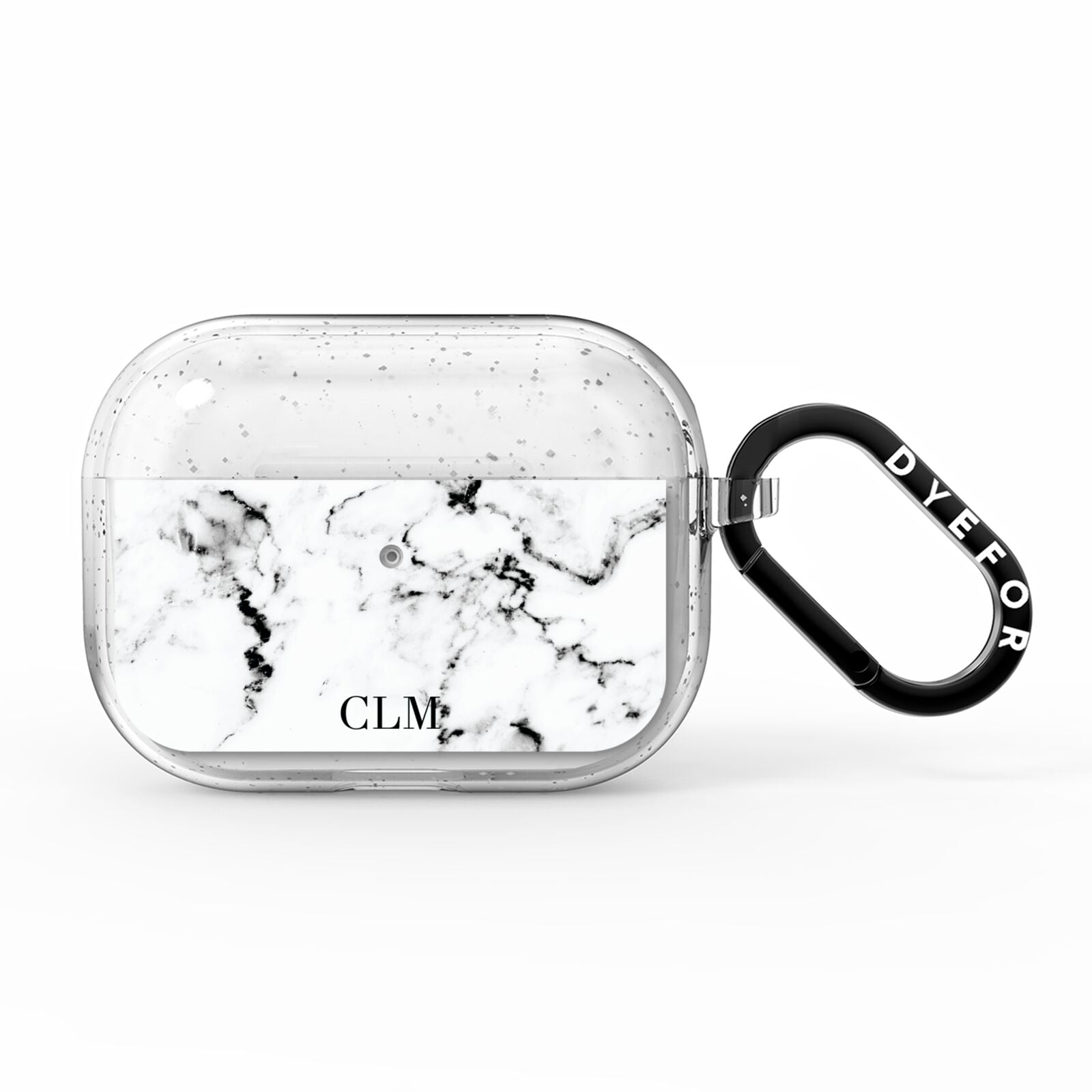 Marble Small Initials Personalised AirPods Pro Glitter Case
